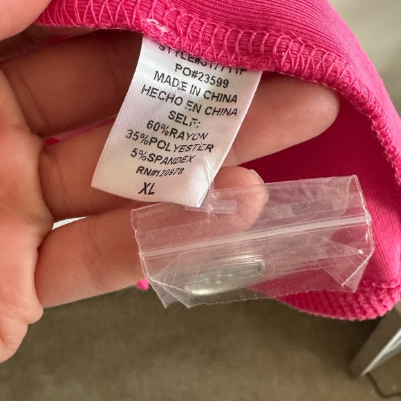 Entro pink Keep It Up oversized Fuchsia Pink Ribbed Shacket button down top XL - Picture 7 of 7